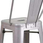 Flash Furniture 30" High Silver Metal Indoor-Outdoor Barstool with Back-Drain Hole in Seat