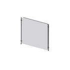 Mark Maker Rod Sneeze Guard - 23.5" W x 23.5" H panel 1/4" Clear Acrylic and 24" high aluminum rod set - no pass through-Optimal social distancing between two groups of people
