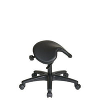 Nicer Furniture Backless Stool with Saddle Seat and Seat Angle Adjustment-Thick Padded Seat