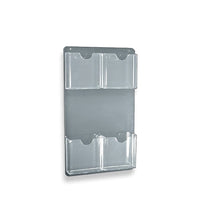 Azar Displays Wall Mount Brochure Holder, 2 Pack (252063)-Clear Acrylic
