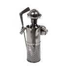 Truu Design Hockey Player Natural Finish Iron Wine Holder, 4.5 x 12 inches, Silver-Measures 4.5" x 12" x 3.5" (L x H x W)