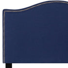 Flash Furniture Lexington Upholstered Twin Size Headboard with Accent Nail Trim - Navy Fabric-Navy Fabric Upholstery