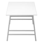 Monarch Specialties 3790 Coffee Table - 40"L/White/Silver Metal-Warranty: 1 Year limited for parts