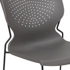Flash Furniture HERCULES Series Grey Full Back Stack Chair with Black Powder Coated Frame-Perforated Back allows air circulation
