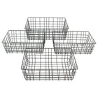 Cathay Importers Wire Rectangle Basket, Black, 4 Pack (EC-10-2324)-Dimensions: 5"H x 14"W x 10"D