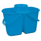 Dura Plus Divided Blue Pail With Wringer 4 Gal - Each-Duraplus dual bucket Pail.