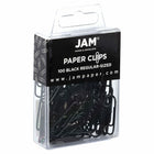 JAM Paper Colored Standard 1" Paper Clips - Black - 3 Packs of 100-Quantity: 3 Packs of 100 per Box