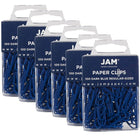 JAM Paper Coloured Standard Paper Clips, Small, Dark Blue Paperclips, 6 Packs of 100, 600 Total (42186868g)-Dark blue