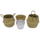 Cathay Importers Seagrass Basket with PVC Hard Liner, Natural, 3 Pack (EC-08-1943)-Foldable design allows the basket to change form
