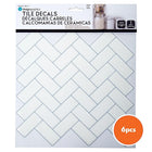 CTG Brands Herringbone Wall Tile, 10" x 10", White, 6 Pack-Premium quality tiles: wall peel and stick backsplash tiles are made of high-quality, durable eco-friendly PVC plastic, water-resistant and mold resistant which never turn yellow with time