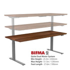DecentLiving Electric Sit/Stand Desk - 72" L x 30" W - Solid Walnut-Sourced from local north American forest lumber