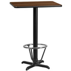 Flash Furniture Laminate 24"W x 30"L X-Base Table, Walnut (XUWA2430T22B3F)-Bar Height Hospitality Table