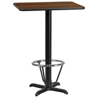 Flash Furniture Laminate 24"W x 30"L X-Base Table, Walnut (XUWA2430T22B3F)-Bar Height Hospitality Table