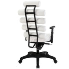 Plata Import Moonlight Office Chair Faux Leather High Back With Synthetic Leather Cushions - White-Seat 23" W x 16 " D; Back 27.5" H