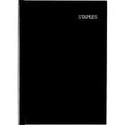 Staples Undated Hardbound Daily Planner - Black - 5-1/8" x 7-1/2" - Bilingual-12-months: January - December (undated)