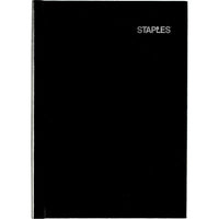 Staples Undated Hardbound Daily Planner - Black - 5-1/8" x 7-1/2" - Bilingual-12-months: January - December (undated)