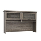 Sauder 433683 Aspen Post Large Hutch - Pebble Pine-Attaches to Credenza 433681 or L-Shaped Desk 433686.