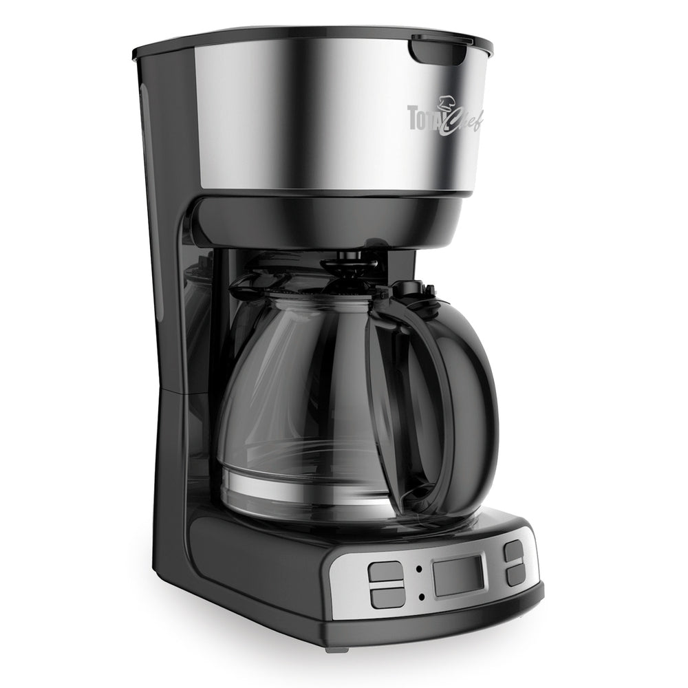 Total Chef 12-Cup Programmable Coffee Maker, Stainless Steel Drip