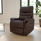 Flash Furniture HERCULES Series Brown Leather Remote Powered Lift Recliner-Padded Arms