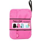PACK N FOLD 50708 Foldable Lightweight Water-Resistant Backpack, Hotpink-1 front zipper pocket