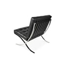 Plata Import Cross Barcelona Chair, Front Black Leather, Back (LS-5010-B)-Dimensions: 32" x 29" x 23" (HxWxD)