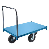 Kleton Heavy-Duty Platform Truck, Deck Width: 48", Handle Height: 42", Deck: Steel Deck, Deck Length: 96", Handle Height: 42"-Deck Width: 48"