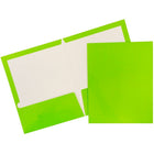JAM Paper Glossy Two Pocket Presentation Folders, Lime Green, 12 Pack (385Gliag)-1.2 lbs