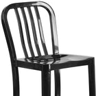 Flash Furniture 30" High Black Metal Indoor-Outdoor Barstool with Vertical Slat Back-Footrest