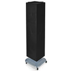 Azar Displays 60" x 14" x 14" 4-Sided Interlocking Pegboard Floor Display, Black (701465-BLK)-Revolves on square, wheeled base