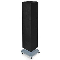 Azar Displays 60" x 14" x 14" 4-Sided Interlocking Pegboard Floor Display, Black (701465-BLK)-Revolves on square, wheeled base