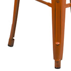 Flash Furniture 30" High Backless Distressed Orange Metal Indoor-Outdoor Barstool-Stacks up to 10 Chairs High