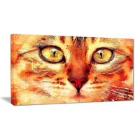 Designart Feline Stare Canvas Art Print, 5 Panels, (PT2334-32-16)-Print