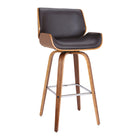 Armen Living Tyler 26" Mid-Century Swivel Counter-Height Bar Stool - Brown-Tyler Mid-Century Bar or Counter Height Wooden Barstool