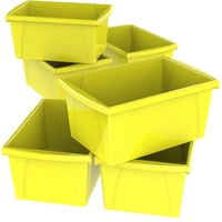 Storex 21L Classroom Storage Bin - Yellow (61484U06C)-Yellow plastic