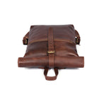 Tolredo Leather Backpack - Top-Roll - Walnut-One big internal compartment with extendable height (roll open & close)