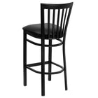 Flash Furniture HERCULES Series Black School House Back Metal Restaurant Barstool - Black Vinyl Seat-Black Vinyl Upholstered Seat