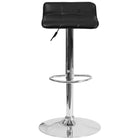 Flash Furniture Contemporary Black Vinyl Adjustable Height Barstool with Quilted Wave Seat & Chrome Base-Contemporary Style Stool