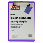 JAM Paper Small Plastic Memo Clipboard - 6" W x 9" H - Purple - 12 Pack-Size: Small / Memo Size (6 x 9 inches). Easy to stack and organize. Fits in most bags, backpacks, and brief cases.