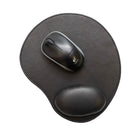 Ashlin Genuine Leather Ergonomic Mouse Pad, 10" X 8.5", Black-Black - midnight