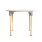 Flash Furniture Bright Beginnings 33" Round Commercial Grade Wooden Adjustable Height Classroom Activity Table - Beech/White-Kid-Friendly Design with Rounded Safety Corners