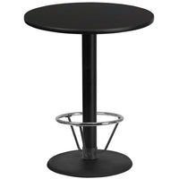 Flash Furniture Laminate 36" Round Base Round Table, Black (XURD36BKTR24B4F)-Bar height hospitality table