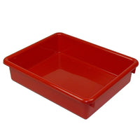 Romanoff Plastic Stowaway Letter Tray 3" Red, 3 Pack (ROM15102)-Ideal way to protect and store your stationery, or important documents you need to save safely