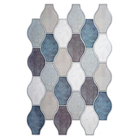 CTG Brands Scallops Tile Wall Decals, 11.8" x 7.8 inche, Teal/Grey, 6 Pack-Measurement: 11.8" x 7.8" in width and height