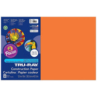 Pacon Tru-Ray Construction Paper  - 12" x 18" - Orange - 250 Sheets (PAC103034)-Heavy 76 lb. 100% vat-dyed sulphite with longer, stronger fibers.