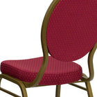 Flash Furniture HERCULES Series Teardrop Back Stacking Banquet Chair in Burgundy Patterned Fabric - Gold Frame-Seamless Back Panel