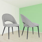 My Home My Living Polyester Side Chair - Light Grey - 2 Pack-Wipe clean with damp cloth