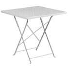 28'' Square White Indoor-Outdoor Steel Folding Patio Table Set with 4 Round Back Chairs [CO-28SQF-03CHR4-WH-GG]-Designed for Indoor and Outdoor Use