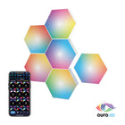 Tzumi AuraLED HexGlow Tile Lights with Wifi - Six Hexagonal Lights with Full RGB Spectrum LEDs-Decorate your room with unique hexagon shaped lights!