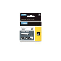 Dymo Rhino Industrial Strength Labels, 1" Flexible Nylon, White-Heavy-duty permanent adhesive