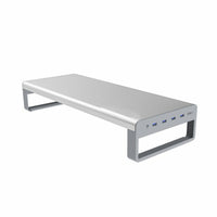 Centon OB-A2D Desktop Riser - Silver-Aluminum with silver finish